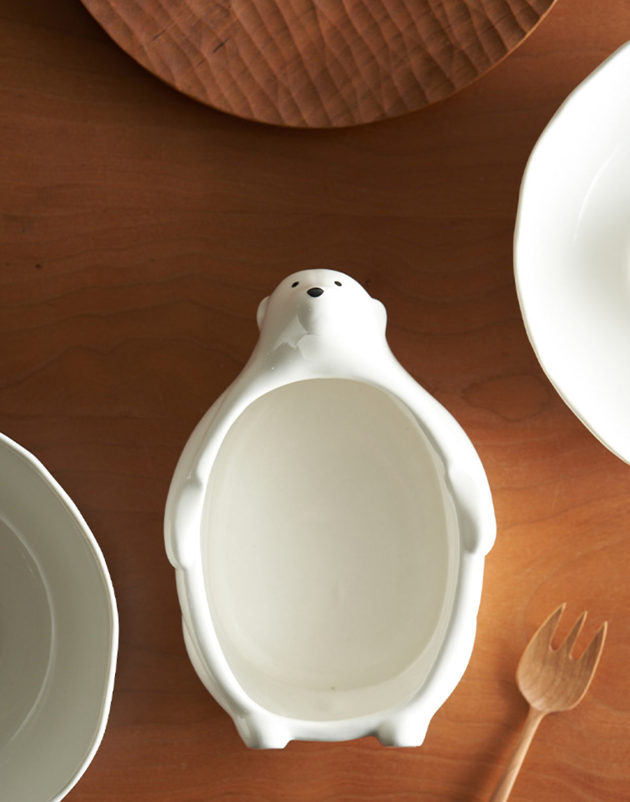 Nordic Ceramic Bowls with Polar Bear centred - PeauleyHome