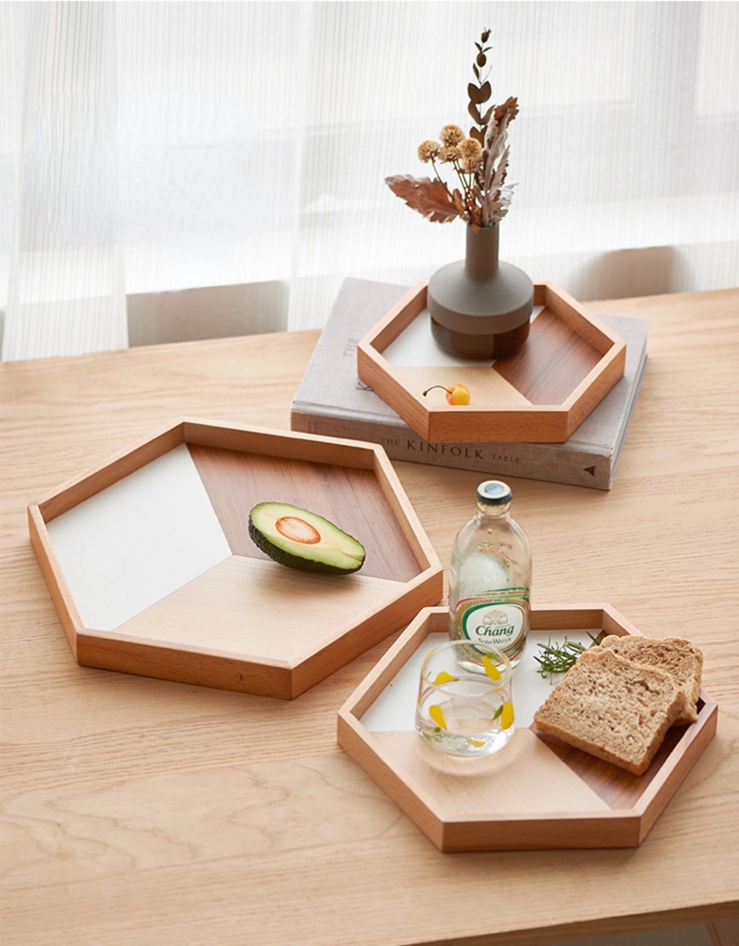 Japanese Wooden Tea Tray Solid Wood Food Trays - PeauleyHome