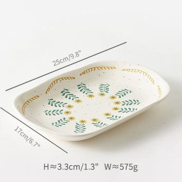 Floral Ceramic Plates Bowls for Home - PeauleyHome