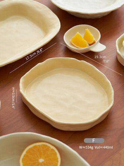 Handmade Irregular Special Ceramic Dessert Plates Bowls - PeauleyHome