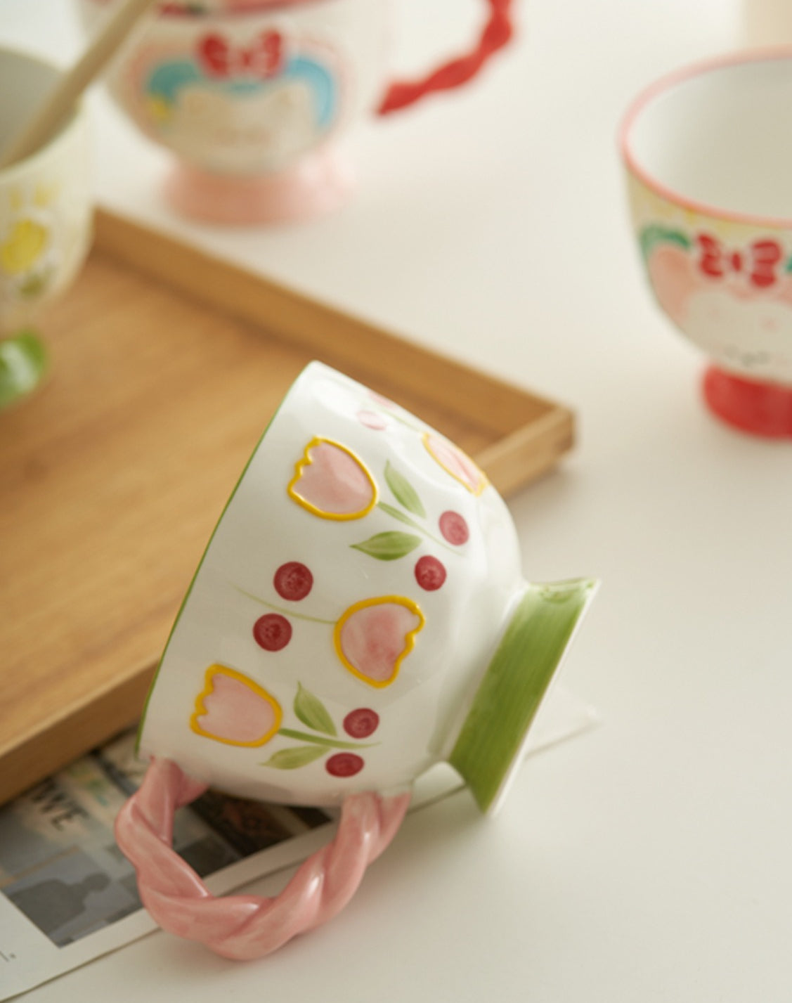 Beautiful Hand-painted Floral Ceramic Mugs - PeauleyHome