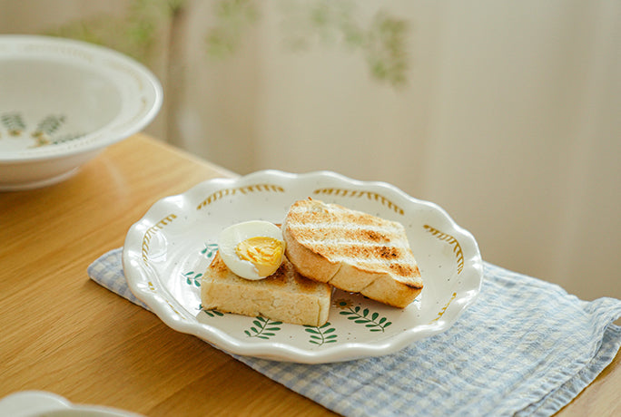 Floral Ceramic Plates Bowls for Home - PeauleyHome