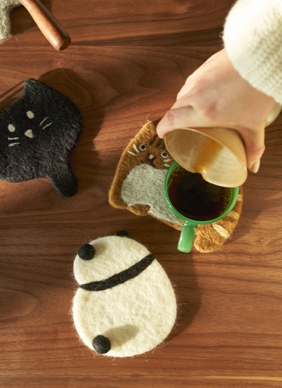 Original Adorable Woolen Heat Pads Kitty Cup Mats - PeauleyHome