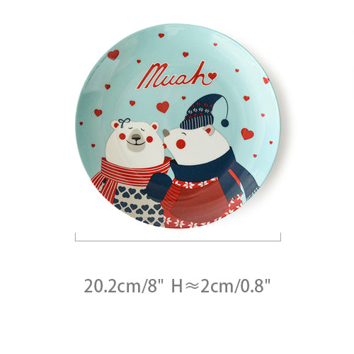 Christmas Series Original Cartoon Ceramic Plates New Year Gifts