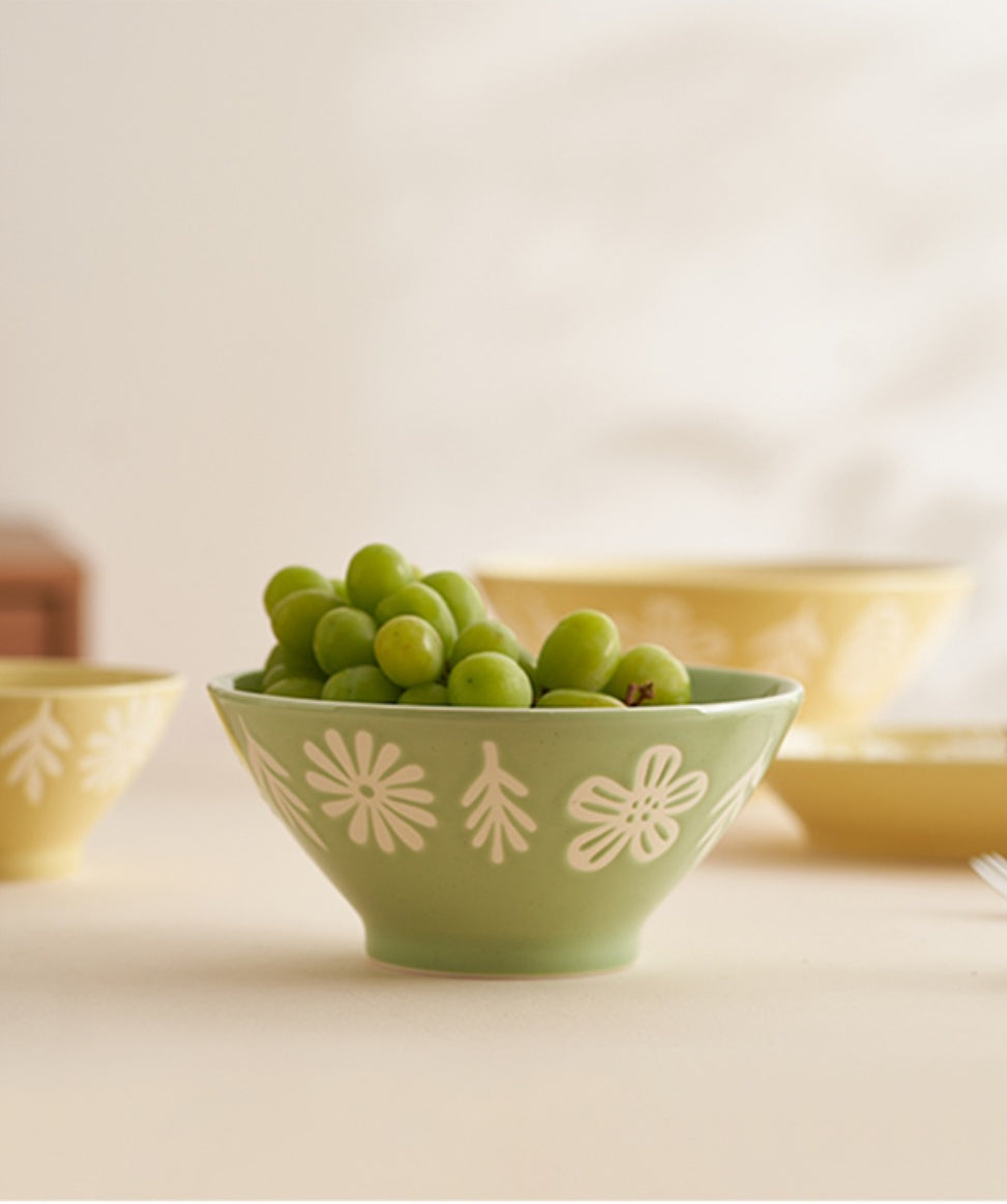 Delicate Floral Ceramic Bowls Plates New Arrival - PeauleyHome