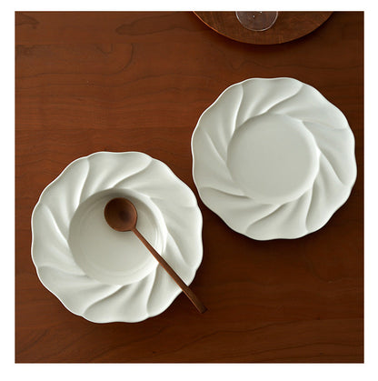 White Ceramic Service Plate Straw Hat Plates New Arrival - PeauleyHome