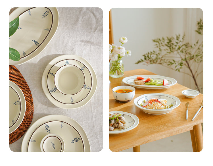 Delicate Japanese Style Ceramic Plates Bowls Platter - PeauleyHome