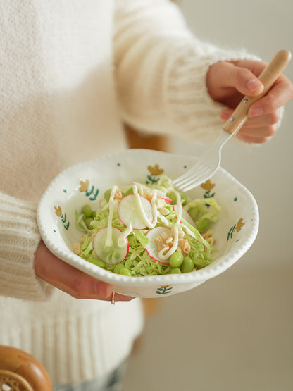 Floral Ceramic Plates Bowls for Home - PeauleyHome