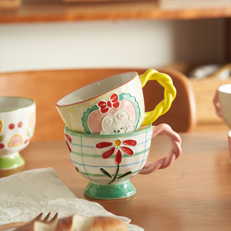 Beautiful Hand-painted Floral Ceramic Mugs - PeauleyHome