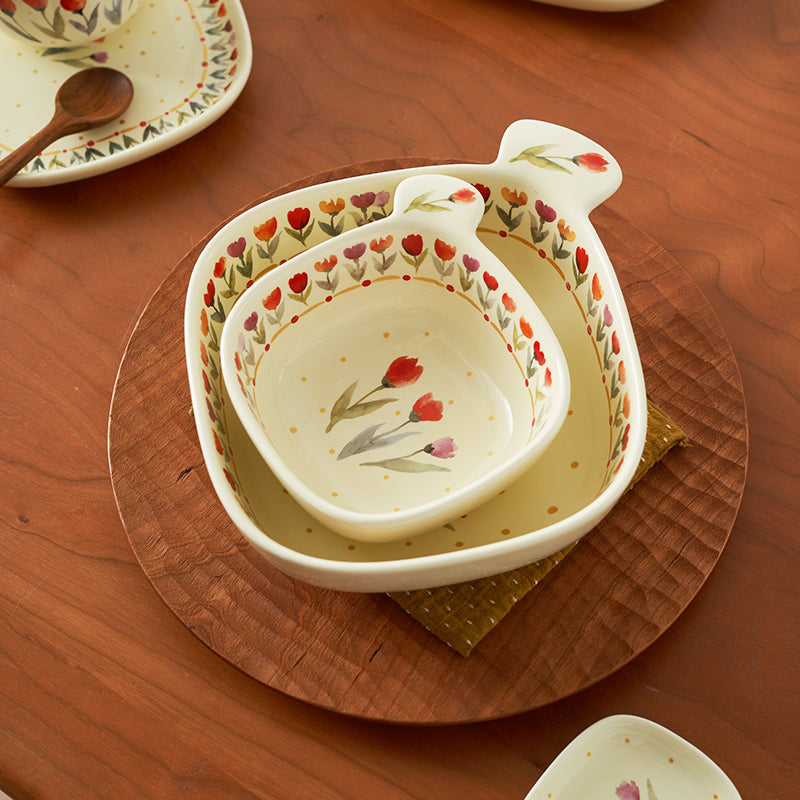 Pretty Floral Ceramic Bowls Plates Mugs for Breakfast - PeauleyHome