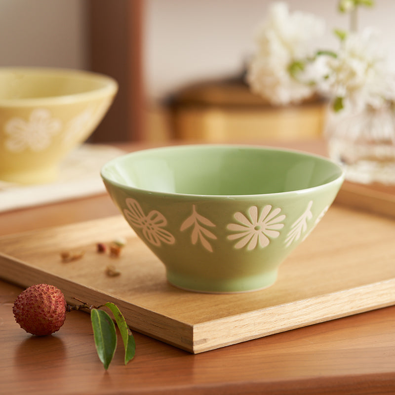 Delicate Floral Ceramic Bowls Plates New Arrival - PeauleyHome