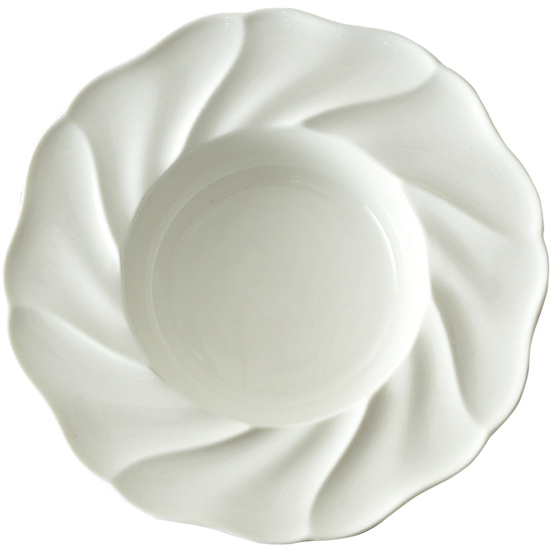 White Ceramic Service Plate Straw Hat Plates New Arrival - PeauleyHome