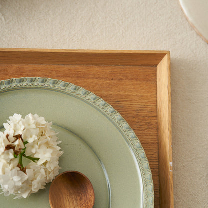 French Vintage Dish Home Ceramic Plate Round Dinner Lace Plate - PeauleyHome