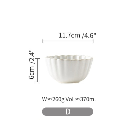 White Ceramic Lace Plate Dinner Fancy Bowls and Platters for Home - PeauleyHome