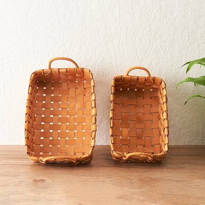 Hand-woven Wood Chip Basket Food Fruit Picnic Basket - PeauleyHome