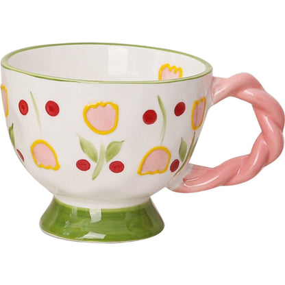 Beautiful Hand-painted Floral Ceramic Mugs - PeauleyHome