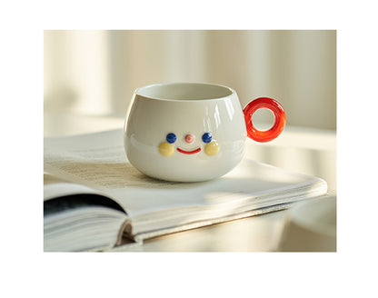 Smiling Face Mug Ceramic Large Capacity Cup - PeauleyHome