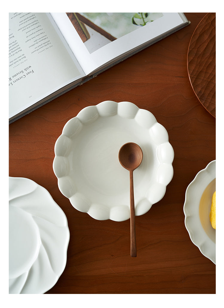 White Ceramic Service Plate Straw Hat Plates New Arrival - PeauleyHome