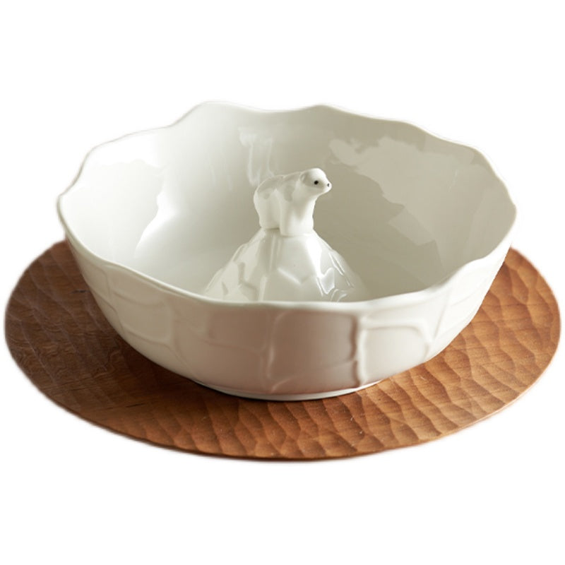 Nordic Ceramic Bowls with Polar Bear centred - PeauleyHome