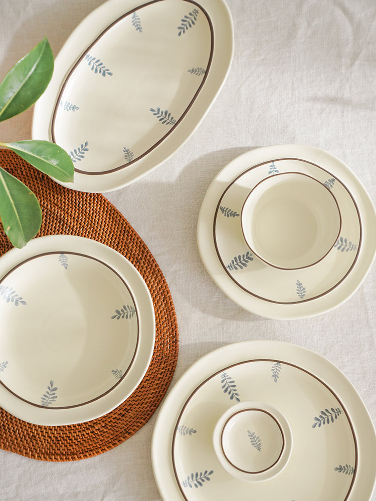 Delicate Japanese Style Ceramic Plates Bowls Platter - PeauleyHome