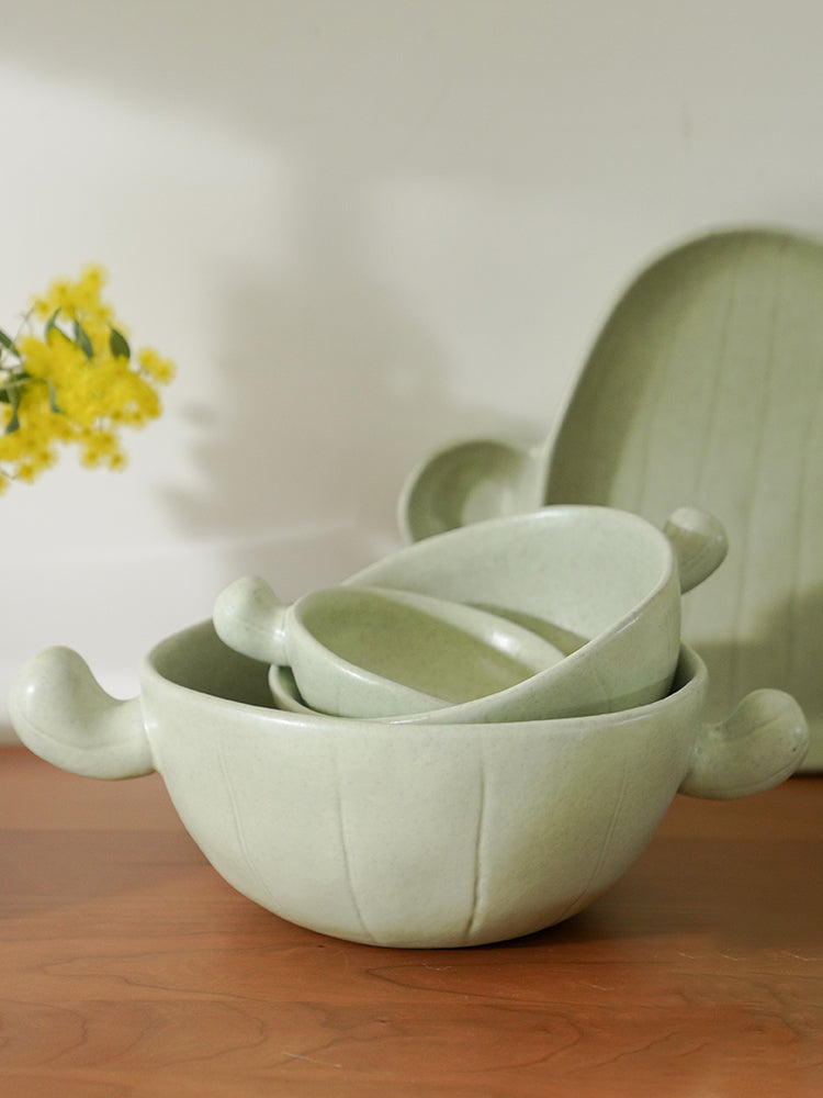 Binaural Ceramic Salad Bowls Mugs Tableware - PeauleyHome