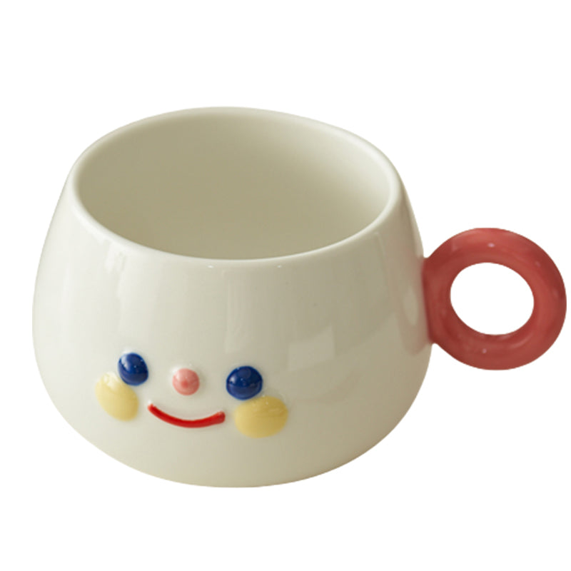 Smiling Face Mug Ceramic Large Capacity Cup - PeauleyHome