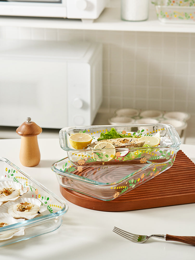 Fish Tray Rectangular Glass Plates - PeauleyHome