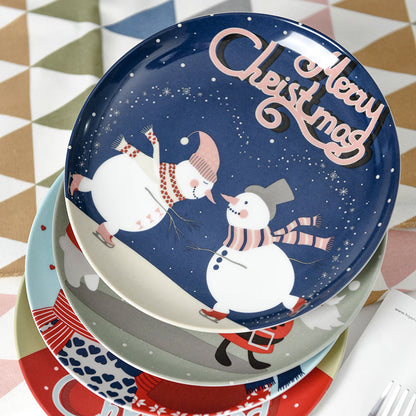 Christmas Series Original Cartoon Ceramic Plates New Year Gifts