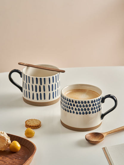 Japanese Style Sketch Breakfast Cup Ceramic Office Mugs - PeauleyHome