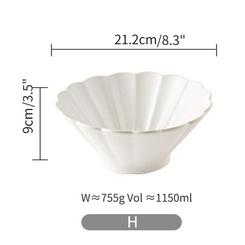 White Ceramic Lace Plate Dinner Fancy Bowls and Platters for Home - PeauleyHome