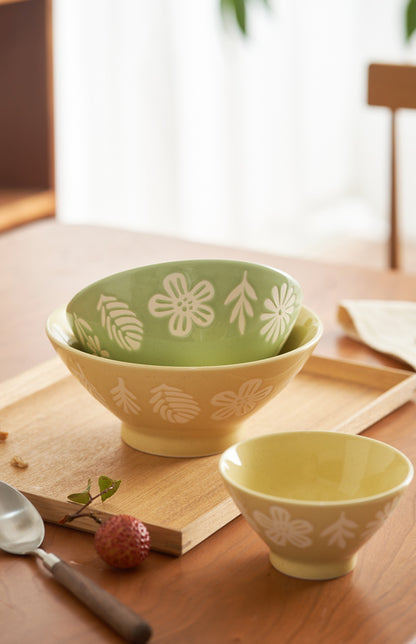 Delicate Floral Ceramic Bowls Plates New Arrival - PeauleyHome