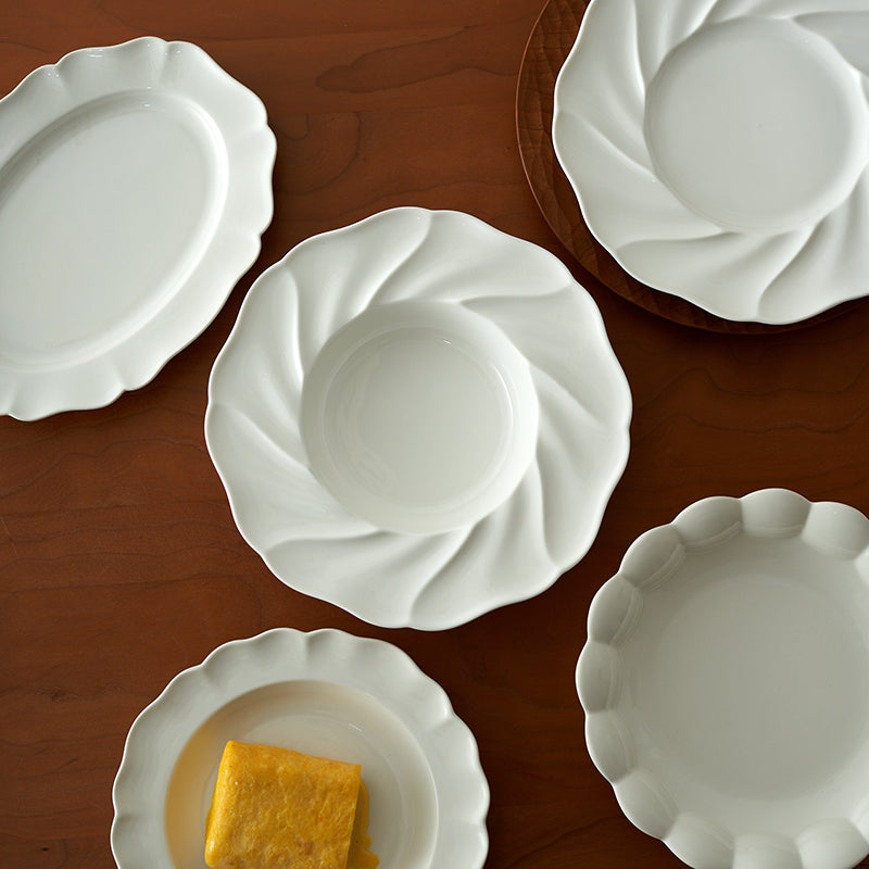 White Ceramic Service Plate Straw Hat Plates New Arrival - PeauleyHome