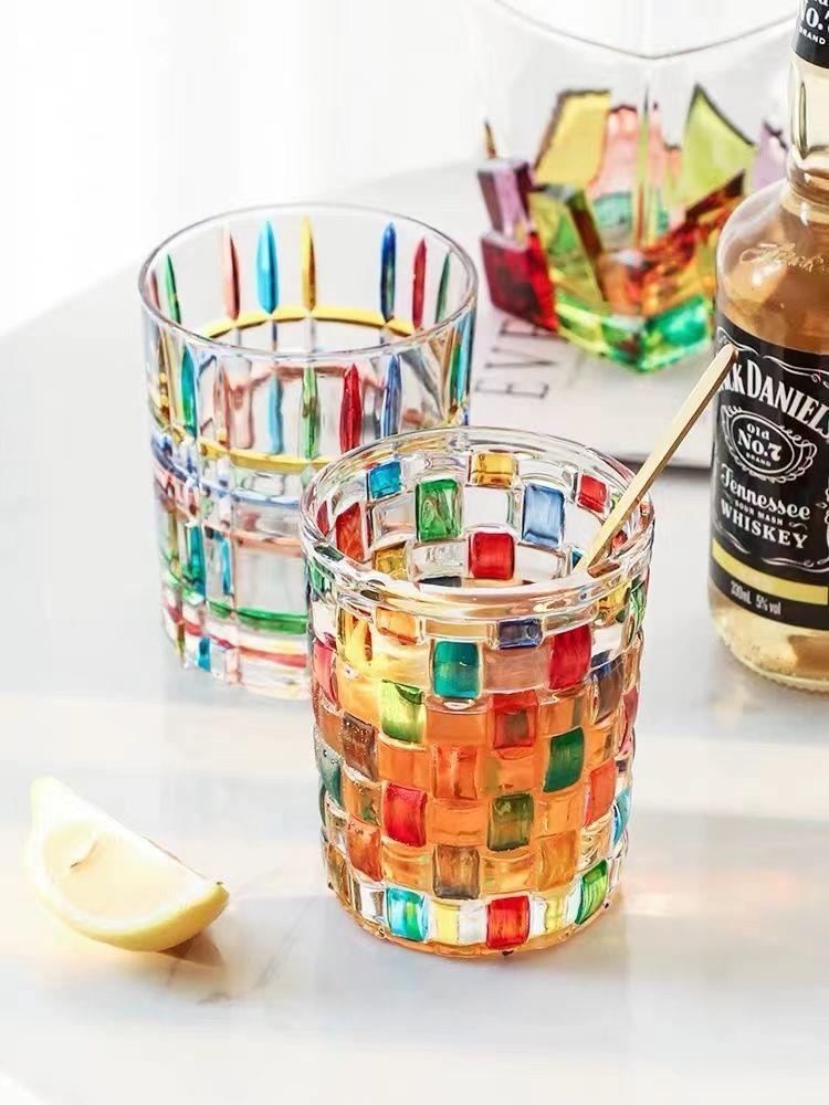 Italian Style Classy Rainbow Weave Glass Tumblers - PeauleyHome