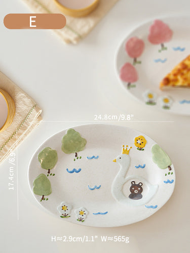 Cartoon Original Ceramic Cake Fruit Plates Large Delicate Plates - PeauleyHome