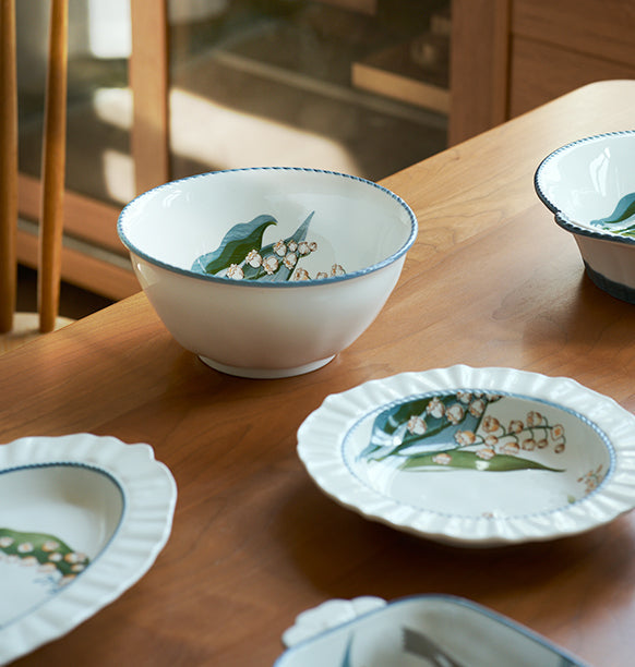 Original Floral Ceramic Bowls Plates - PeauleyHome