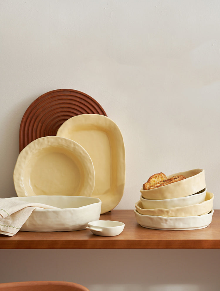 Handmade Irregular Special Ceramic Dessert Plates Bowls - PeauleyHome