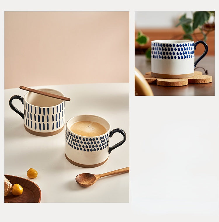 Japanese Style Sketch Breakfast Cup Ceramic Office Mugs - PeauleyHome