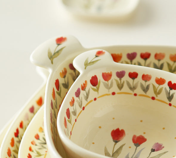 Pretty Floral Ceramic Bowls Plates Mugs for Breakfast - PeauleyHome