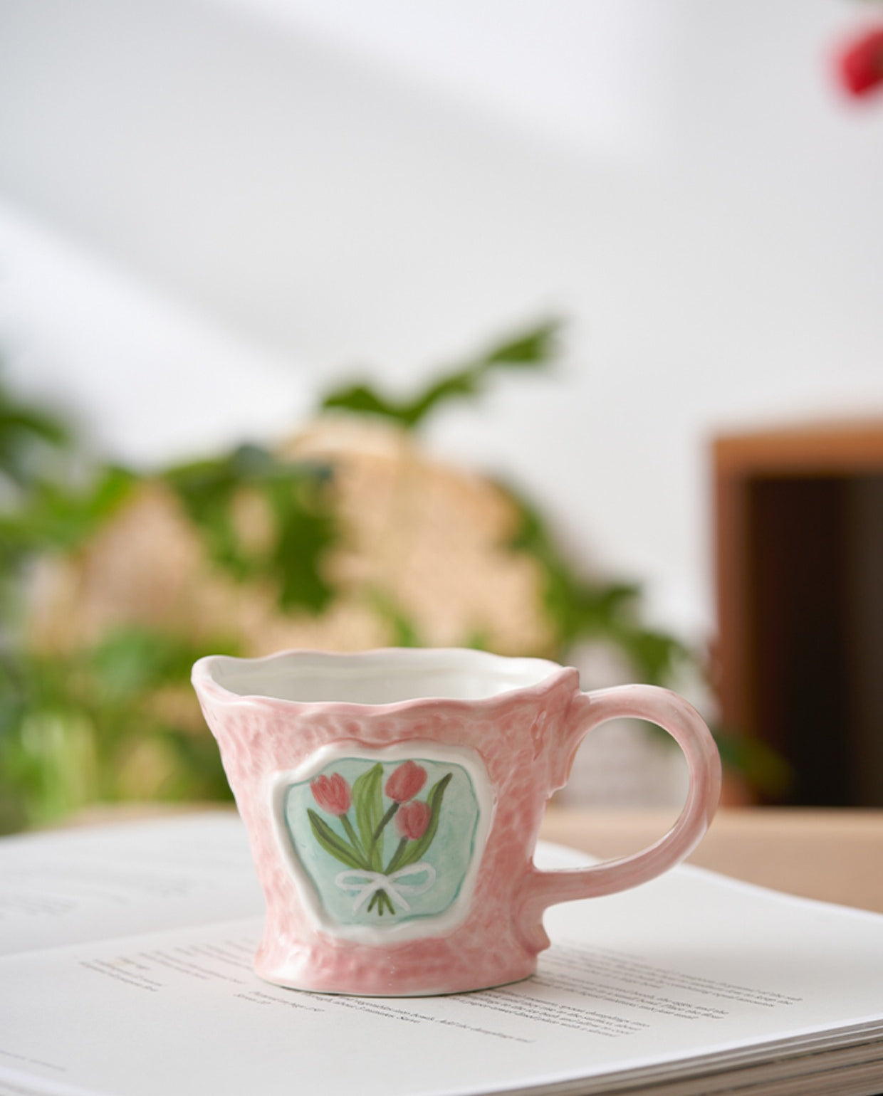 Handmade French Floral Water Cup Ceramic Coffee Mugs for Girls - PeauleyHome