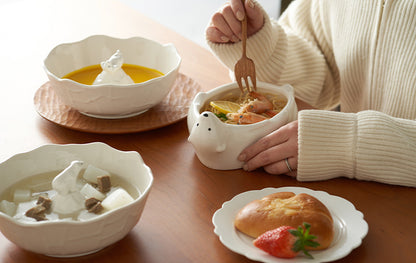 Nordic Ceramic Bowls with Polar Bear centred - PeauleyHome