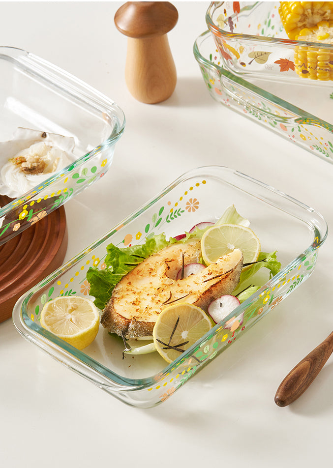 Fish Tray Rectangular Glass Plates - PeauleyHome