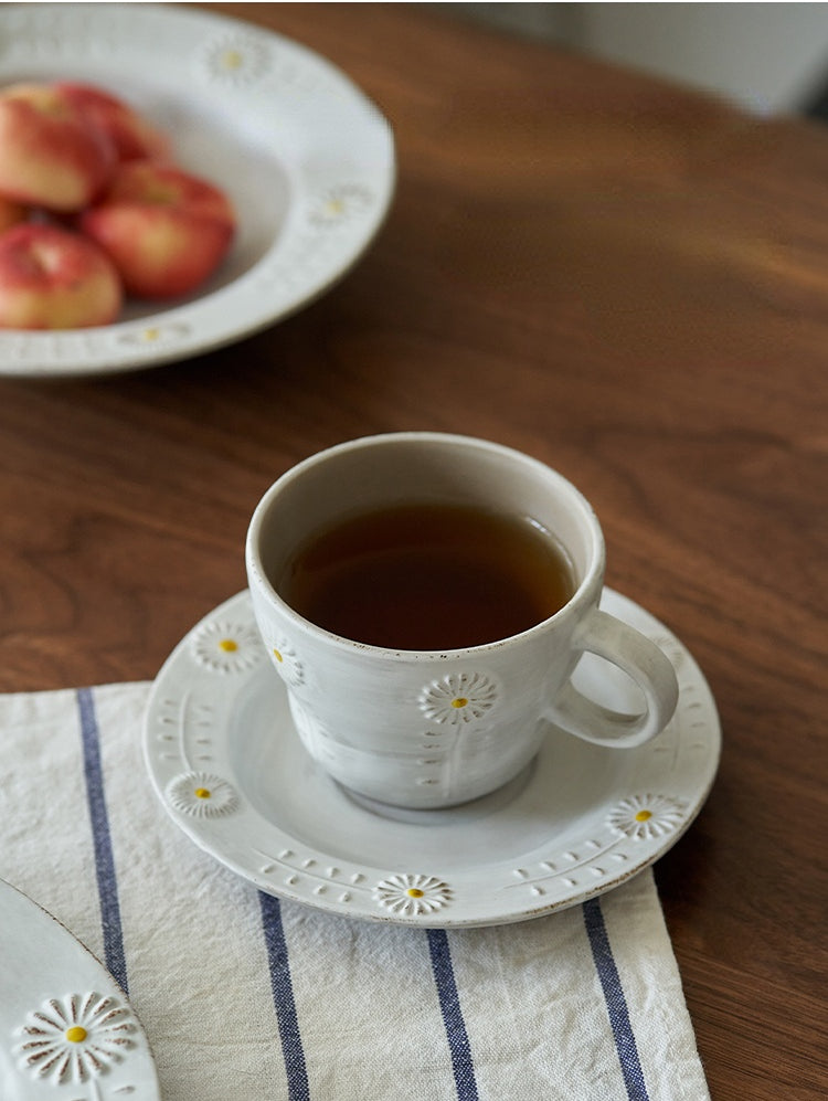 Vintage French Ceramic Coffee Mugs Cup Plate Bowl for Office and Home - PeauleyHome