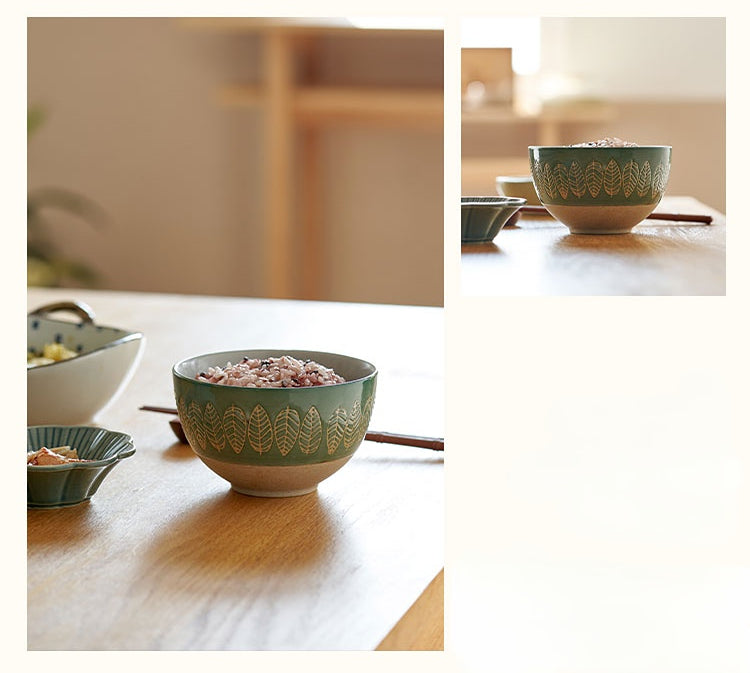 Delicate Vintage Floral Ceramic Rice Bowl Set - PeauleyHome