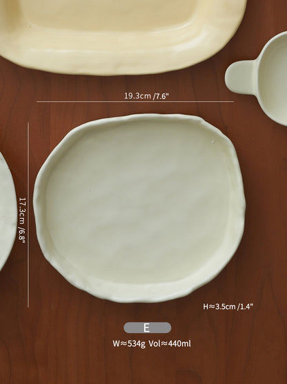 Handmade Irregular Special Ceramic Dessert Plates Bowls - PeauleyHome