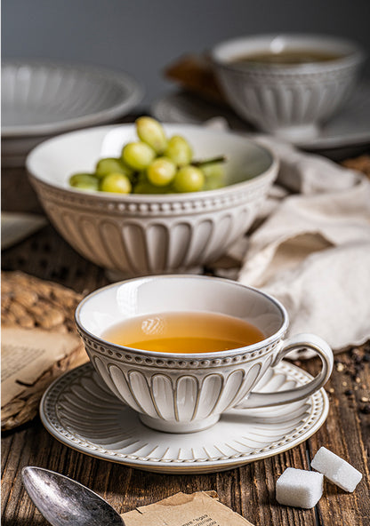 Delicate Vintage French Ceramic Bowls Plates Tableware - PeauleyHome