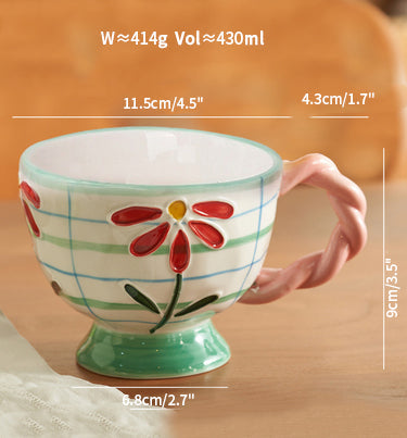 Beautiful Hand-painted Floral Ceramic Mugs - PeauleyHome