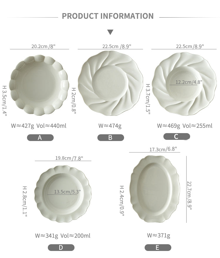 White Ceramic Service Plate Straw Hat Plates New Arrival - PeauleyHome