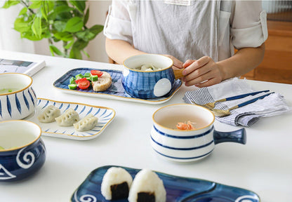 Japanese Characteristic Ceramic Pot Plate Bowl with Wood Handle - PeauleyHome