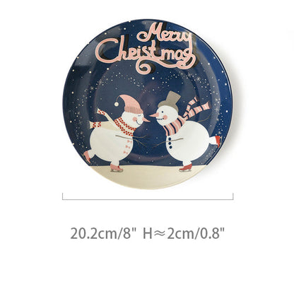 Christmas Series Original Cartoon Ceramic Plates New Year Gifts