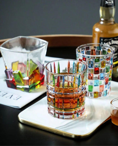 Italian Style Classy Rainbow Weave Glass Tumblers - PeauleyHome